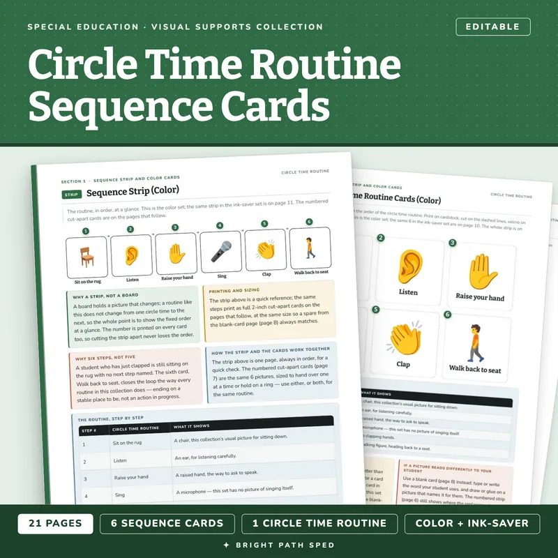 Circle Time Routine Visual Schedule Cards, image 1 of 4
