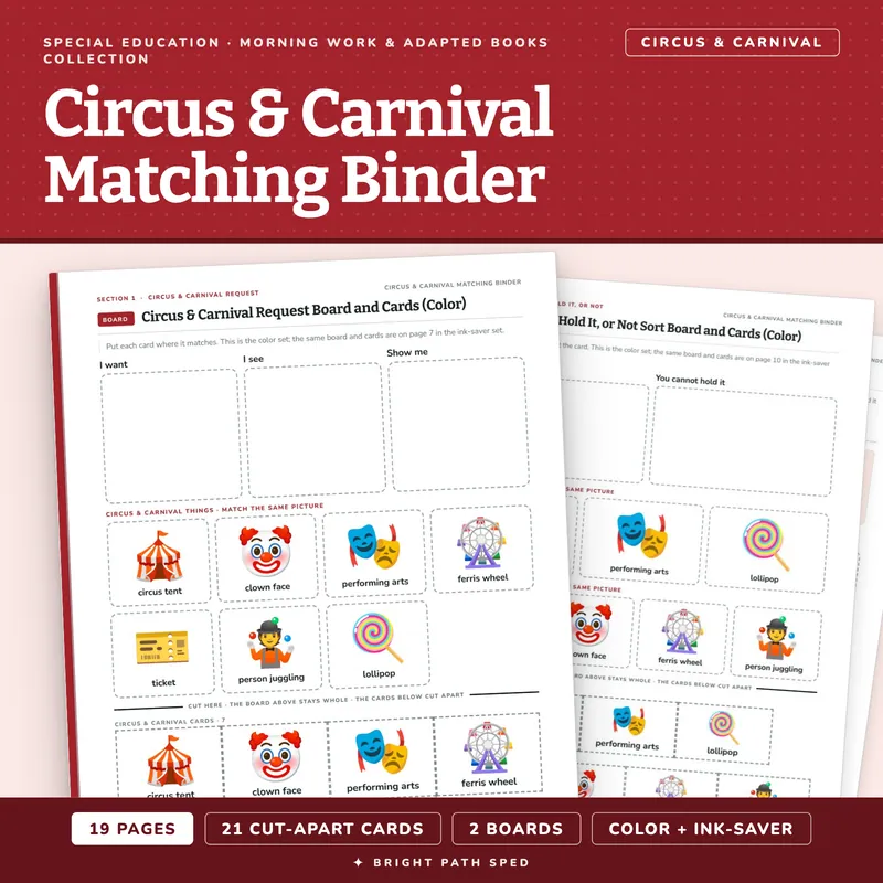 Circus & Carnival Matching Binder, image 1 of 4