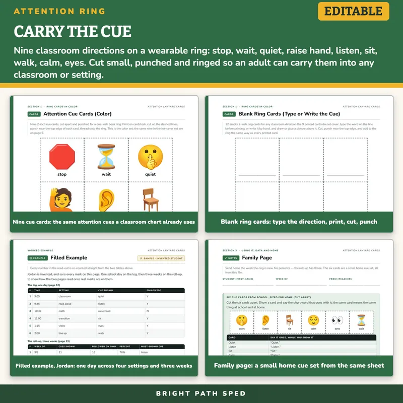 Classroom Attention Cue Lanyard Cards, image 3 of 4