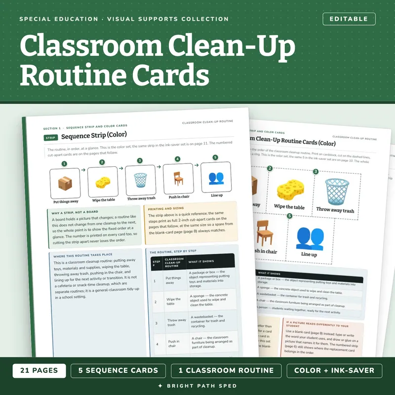 Classroom Clean-Up Routine Cards, image 1 of 4