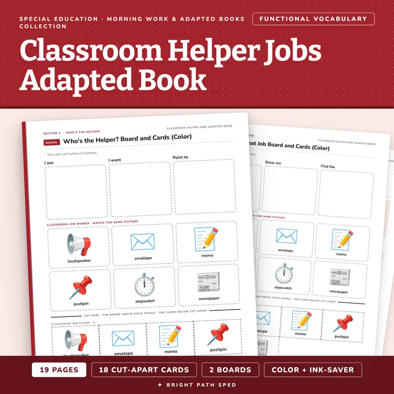 Classroom Helper Jobs Adapted Book, image 1 of 4