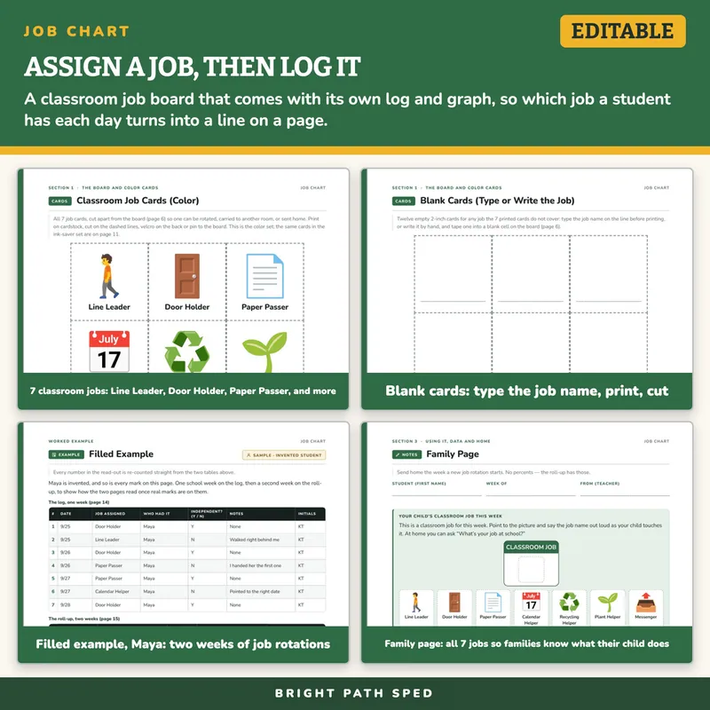 Classroom Job Chart Visual Cue Cards Editable, image 3 of 4