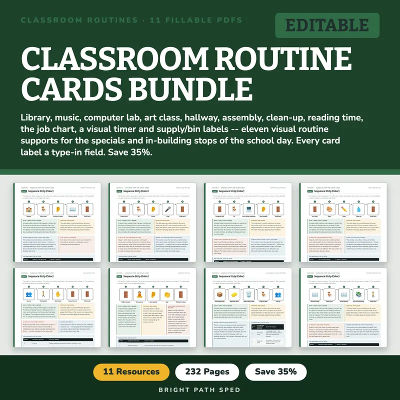 Classroom Routine Visual Schedule Cards Bundle, image 1 of 3