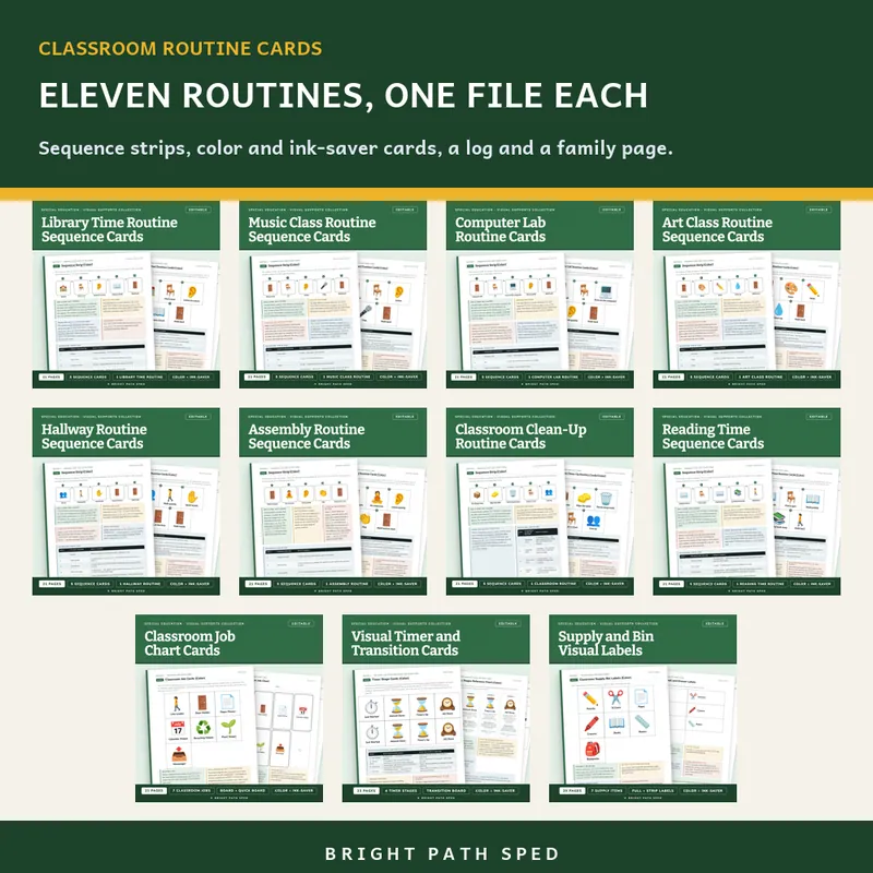 Classroom Routine Visual Schedule Cards Bundle, image 2 of 3