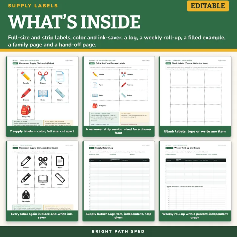 Classroom Supply and Bin Visual Labels Editable, image 2 of 4