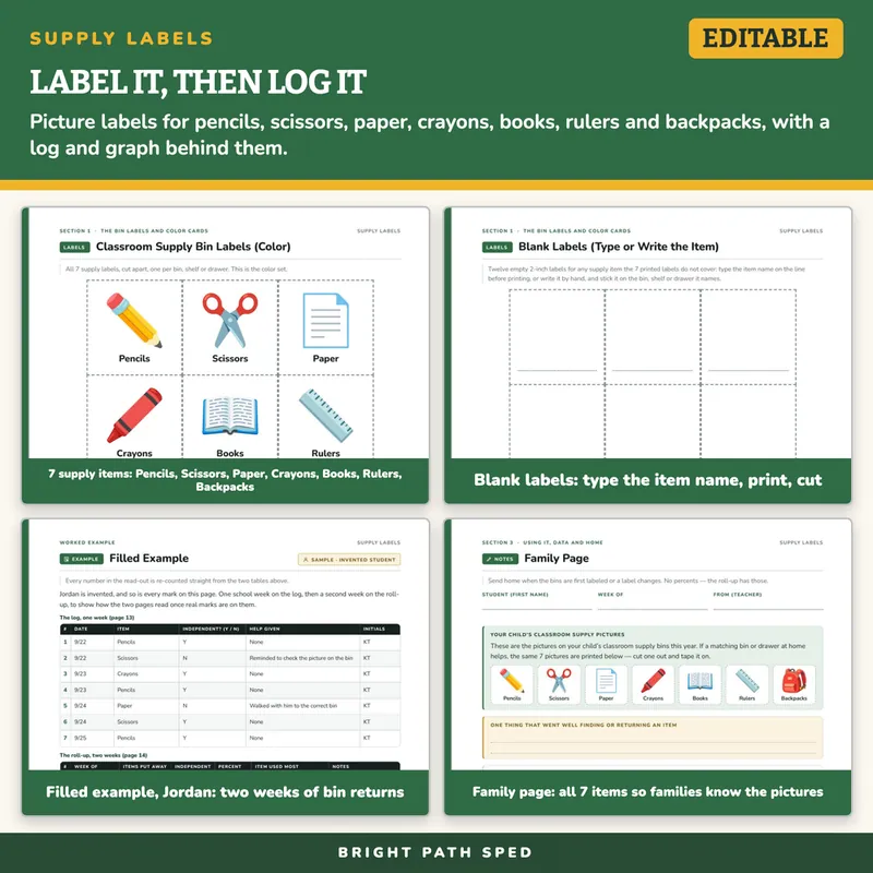 Classroom Supply and Bin Visual Labels Editable, image 3 of 4