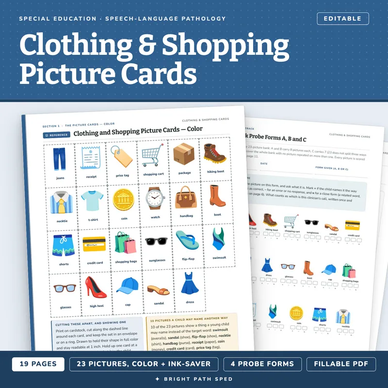 Clothing and Shopping Picture Cards, image 1 of 4