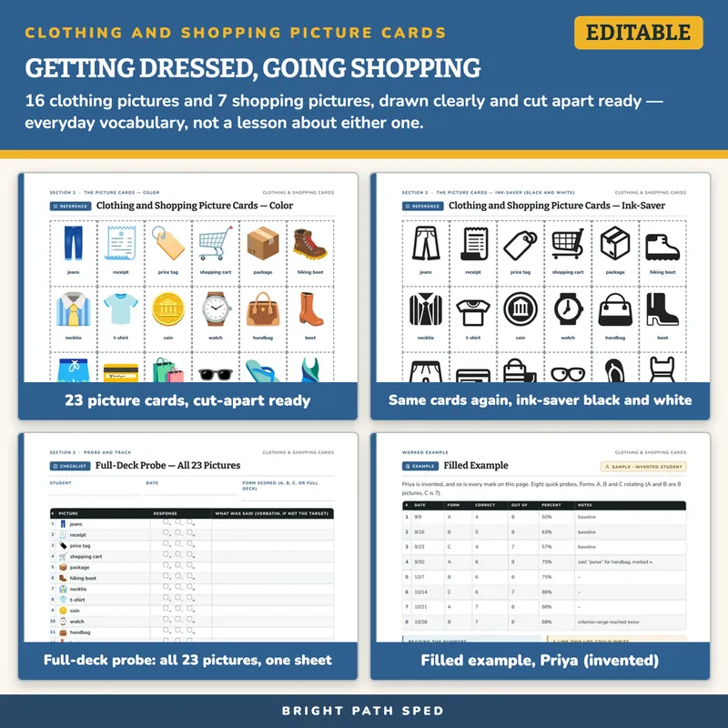 Clothing and Shopping Picture Cards, image 3 of 4