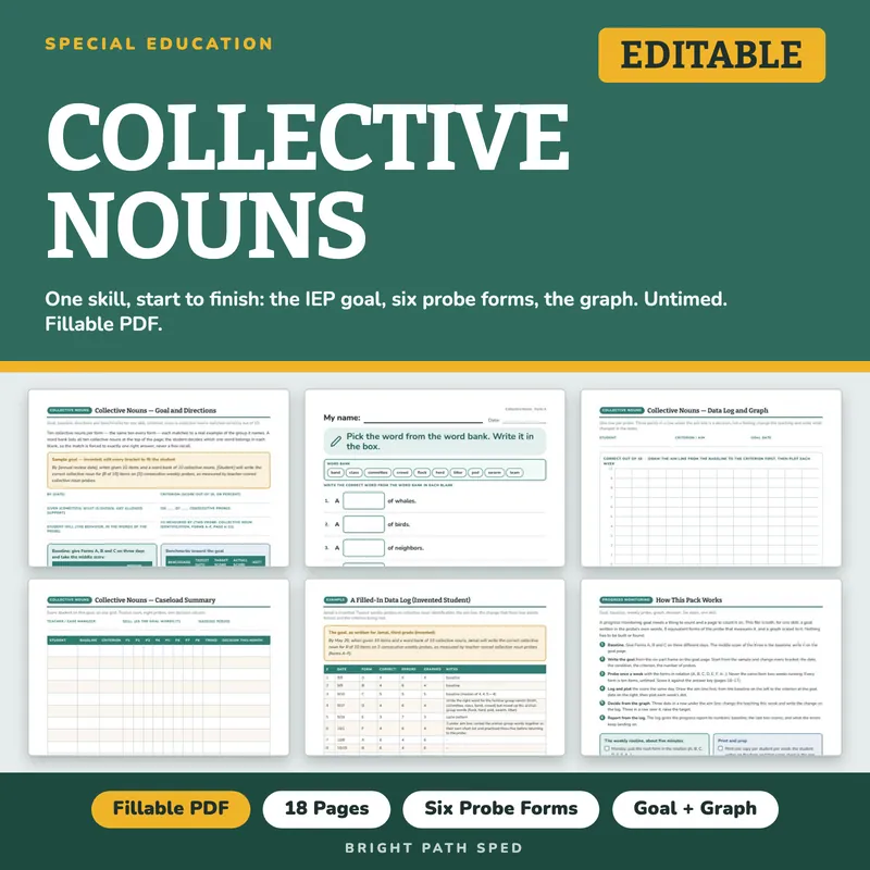 Collective Nouns Progress Monitoring Probes, image 1 of 4