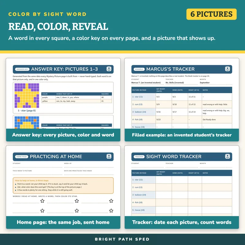 Color by Sight Word Worksheets, image 3 of 4