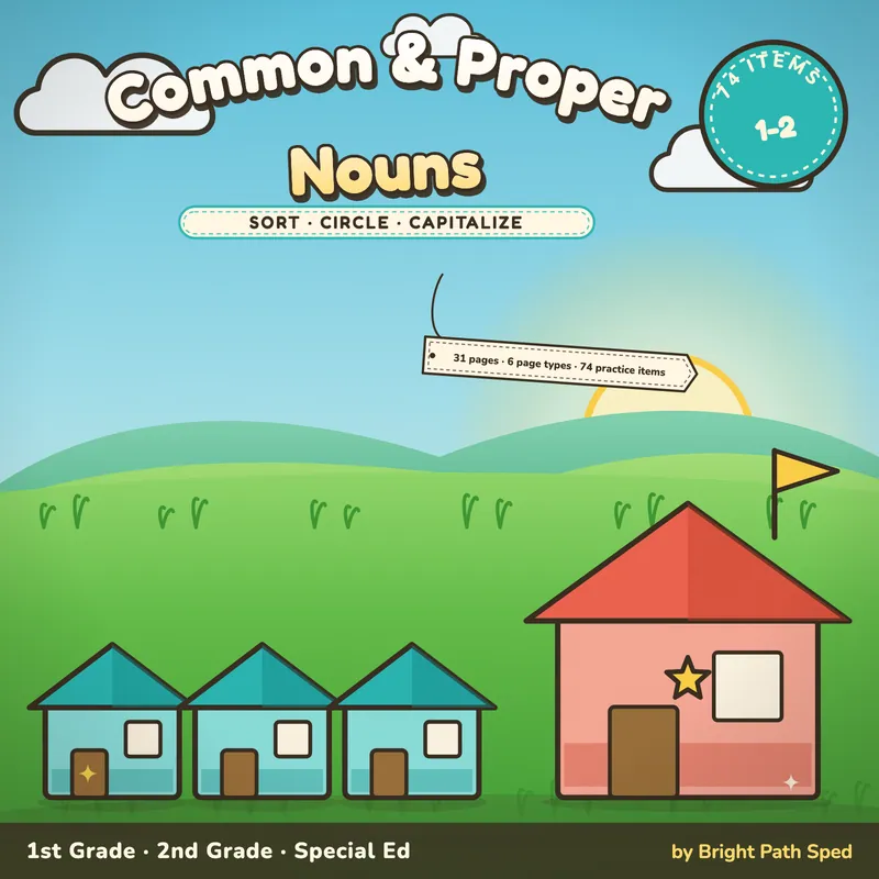 Common and Proper Nouns Worksheets, image 1 of 4