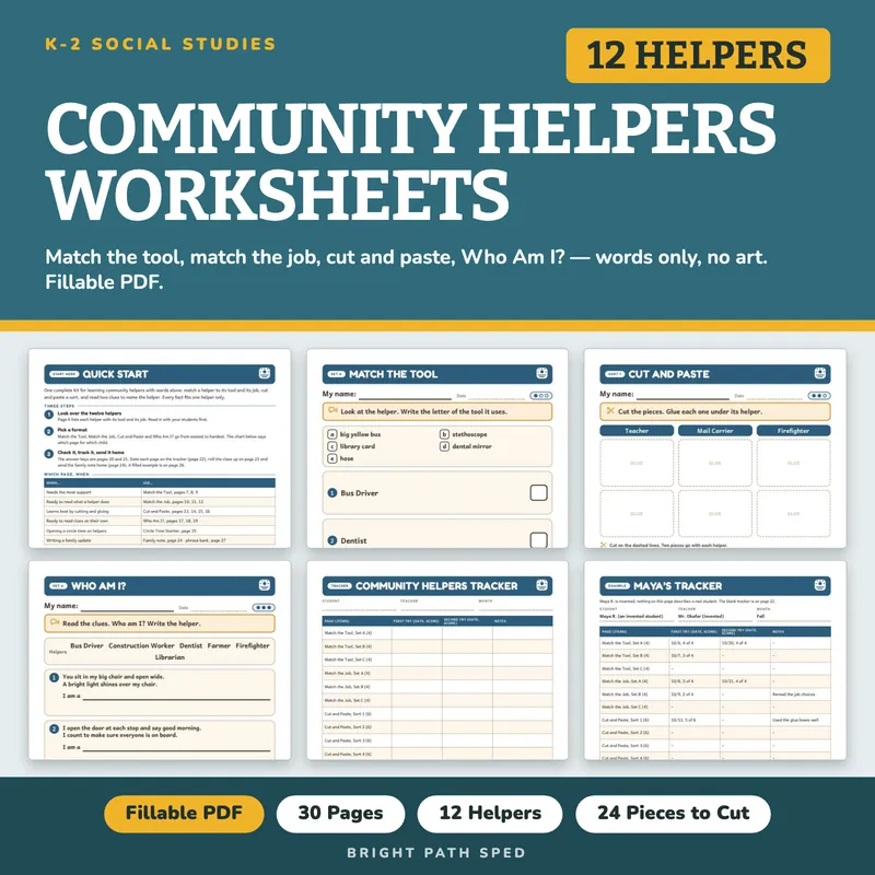 Community Helpers Worksheets, image 1 of 4