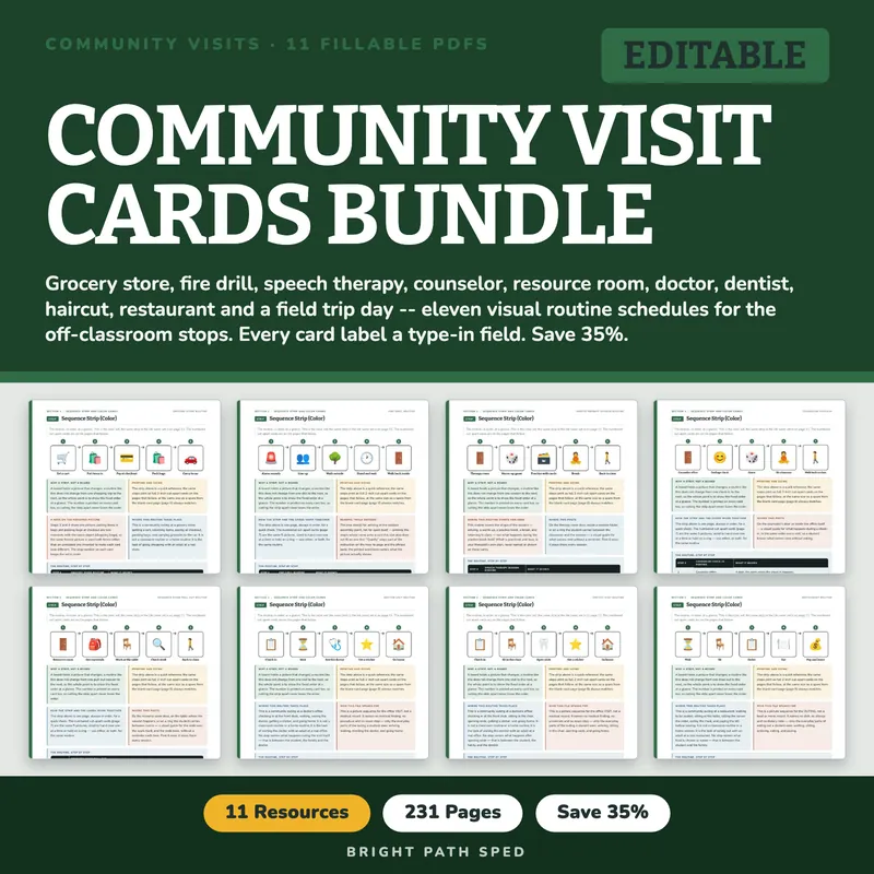 Community Outing Routine Visual Schedule Cards Bundle, image 1 of 3