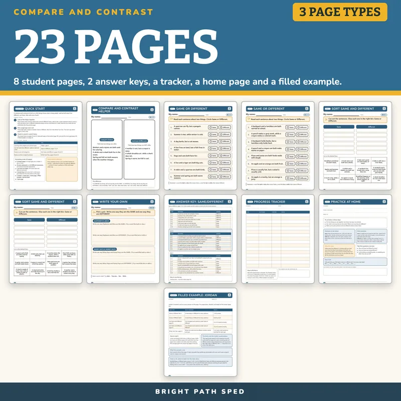 Compare and Contrast Worksheets, image 4 of 4