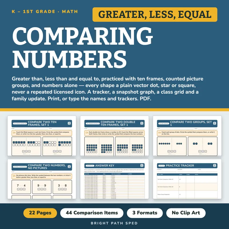 Comparing Numbers Worksheets, image 1 of 4