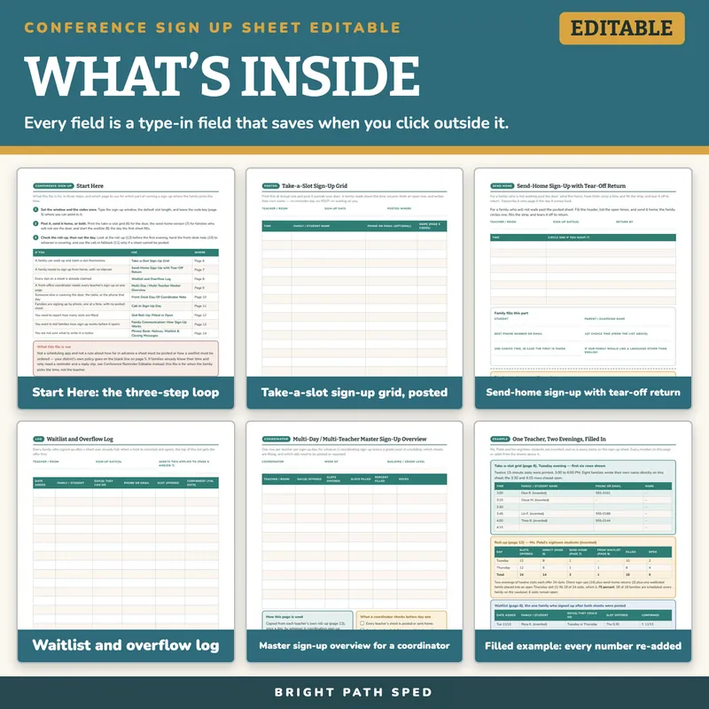 Conference Sign Up Sheet Editable, image 2 of 4