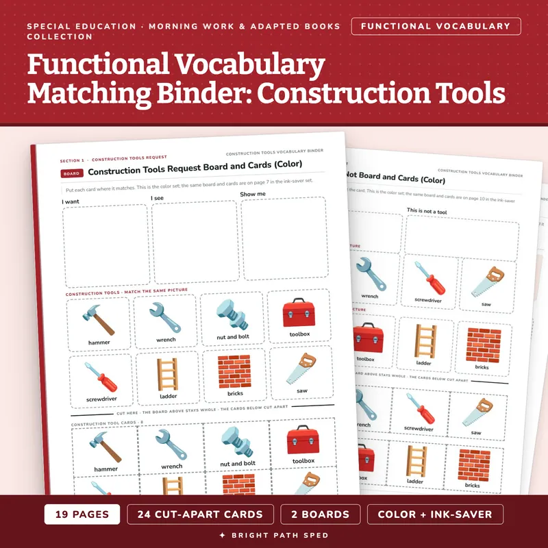 Construction Tools Matching Binder, image 1 of 4