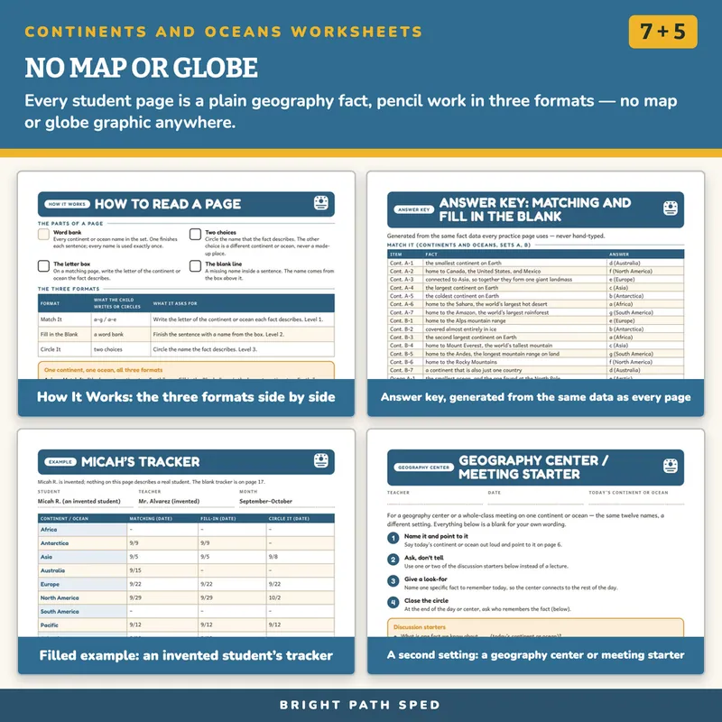 Continents and Oceans Worksheets K-2, image 3 of 4