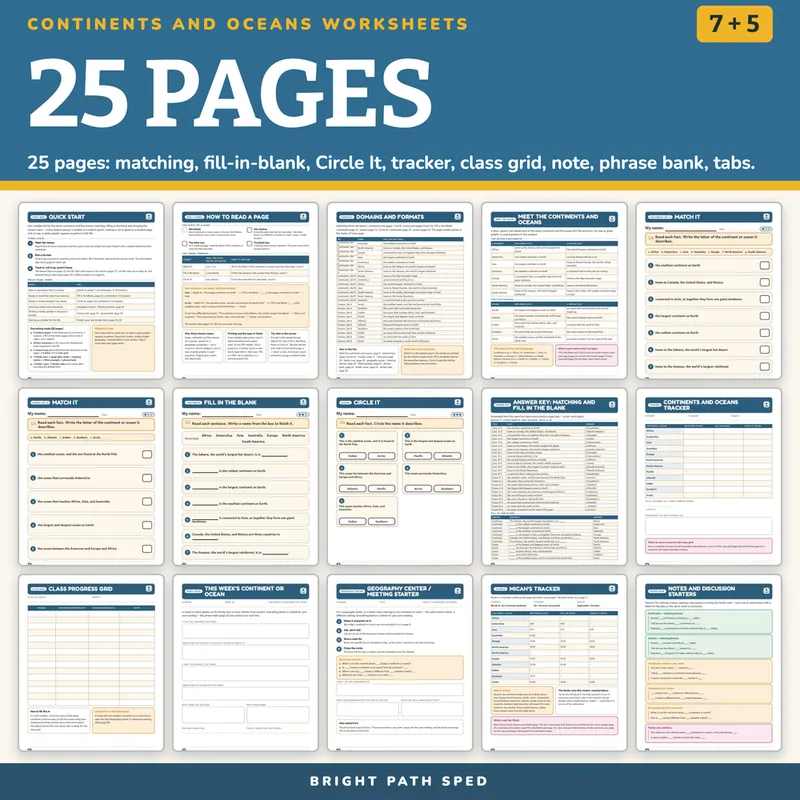 Continents and Oceans Worksheets K-2, image 4 of 4
