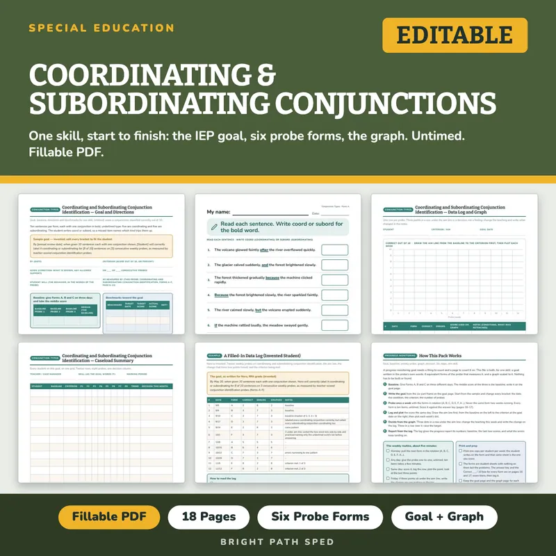 Coordinating and Subordinating Conjunctions Probes, image 1 of 4