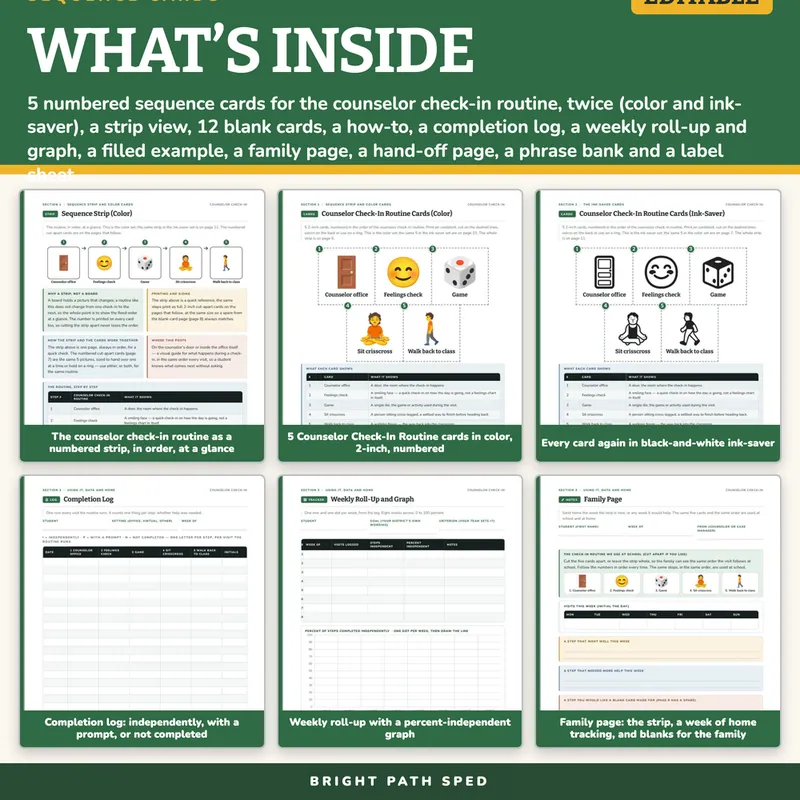 Counselor Check-In Routine Cards, image 2 of 4