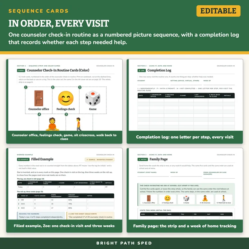 Counselor Check-In Routine Cards, image 3 of 4
