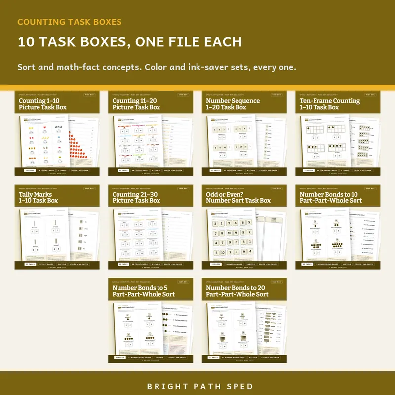 Counting and Number Sense Task Box Bundle, image 2 of 3