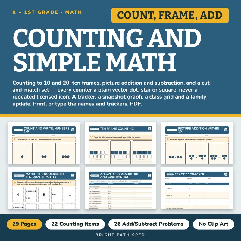 Counting and Simple Math Worksheets, image 1 of 4
