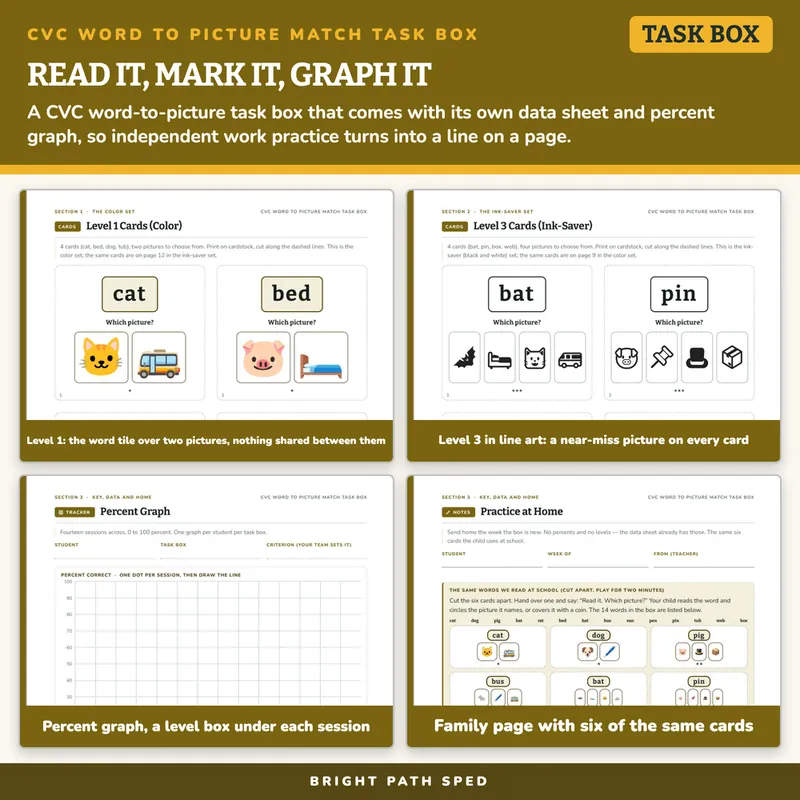 CVC Word to Picture Match Task Box, image 3 of 4
