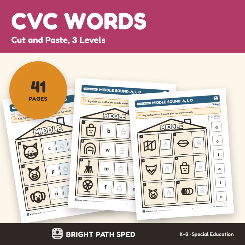 CVC Words Cut and Paste, image 1 of 4