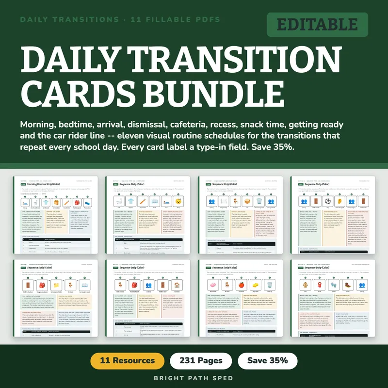 Daily Transition Routine Visual Schedule Cards Bundle, image 1 of 3