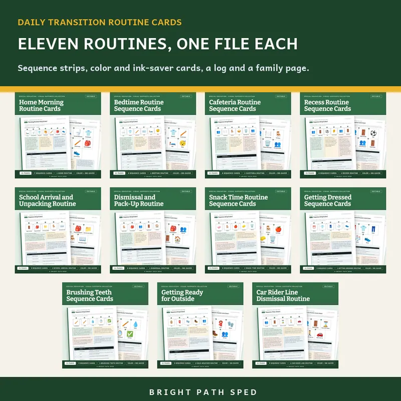 Daily Transition Routine Visual Schedule Cards Bundle, image 2 of 3