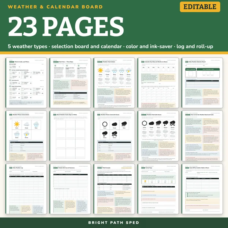Daily Weather and Calendar Visual Board Editable, image 4 of 4