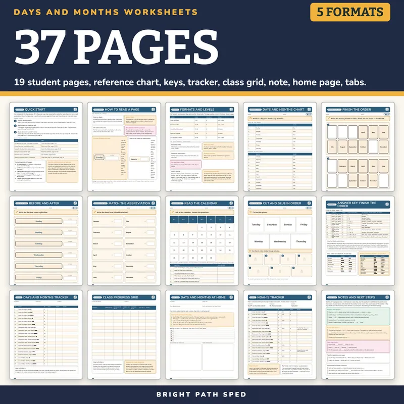 Days of the Week and Months of the Year Worksheets, image 4 of 4