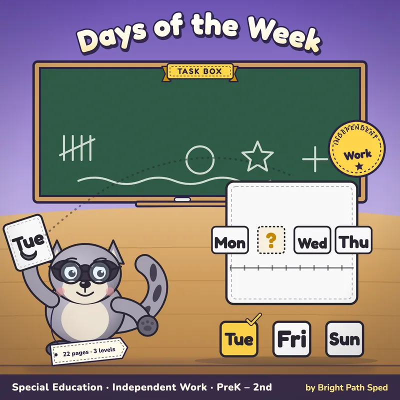 Days of the Week Sequence Task Box, image 1 of 4