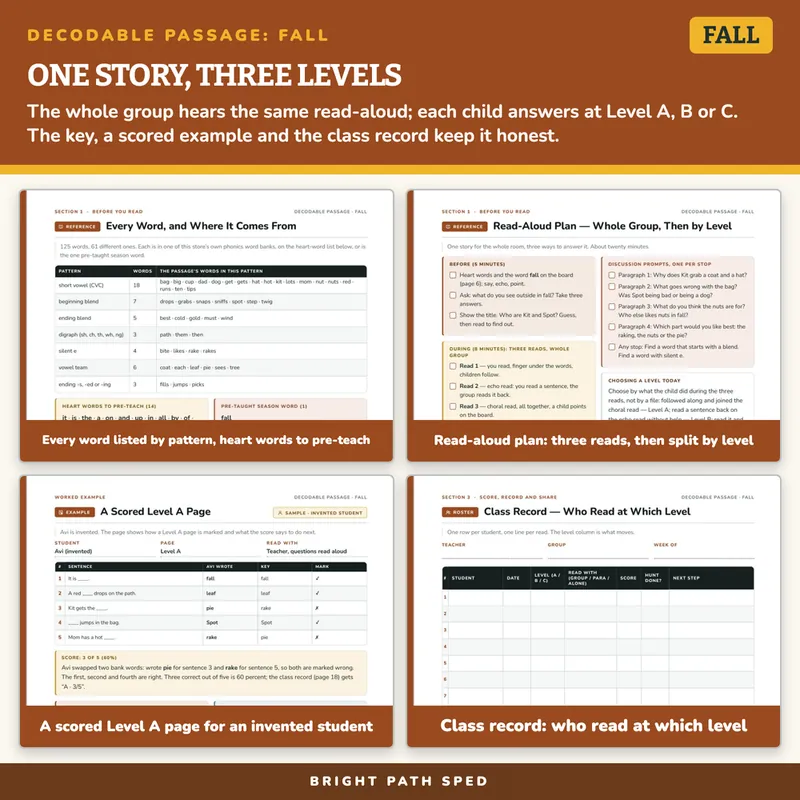 Decodable Passage Fall, image 3 of 4