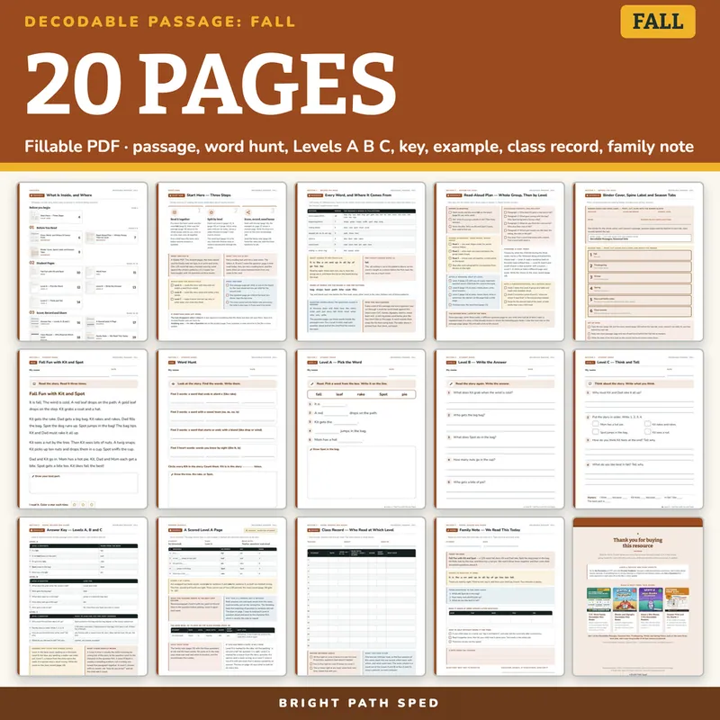 Decodable Passage Fall, image 4 of 4
