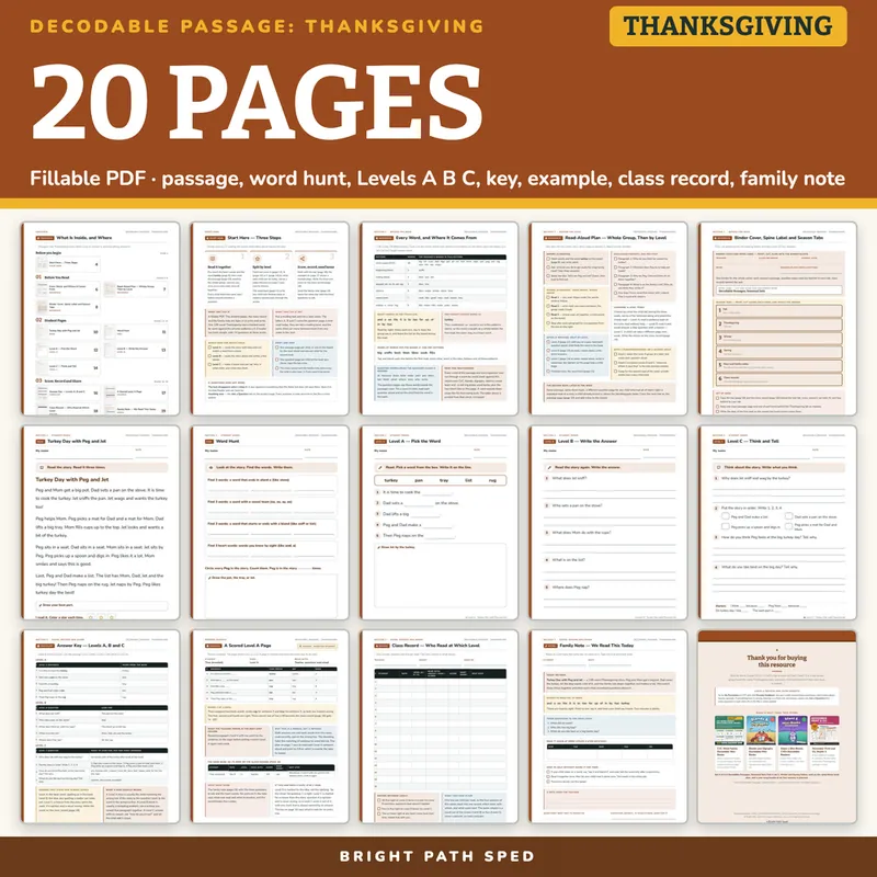 Decodable Passage Thanksgiving, image 4 of 4