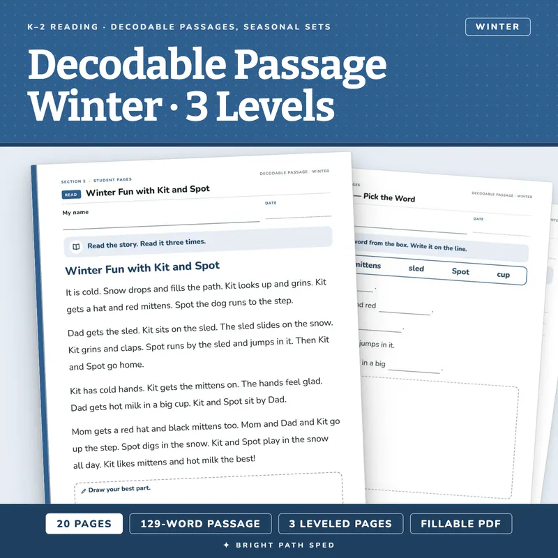 Decodable Passage Winter, image 1 of 4