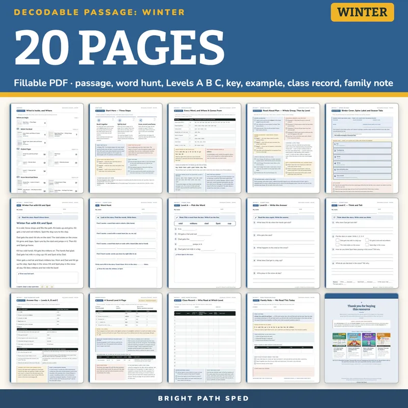 Decodable Passage Winter, image 4 of 4