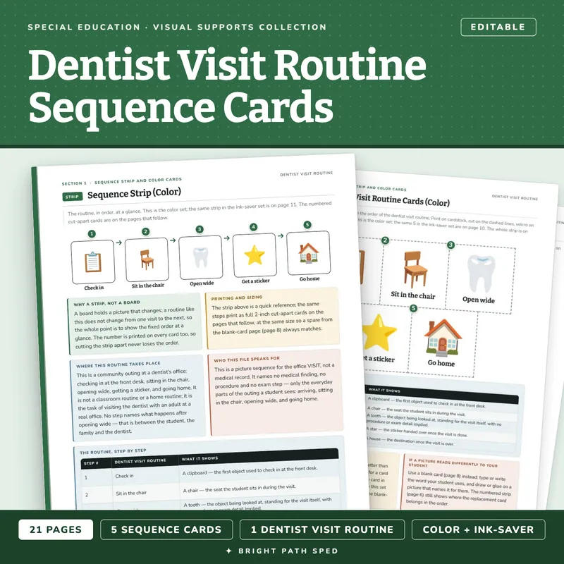 Dentist Visit Routine Visual Schedule Cards, image 1 of 4