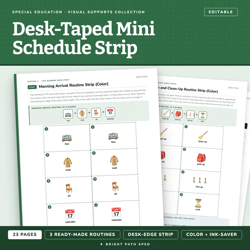 Desk-Taped Mini Schedule Strip, image 1 of 4