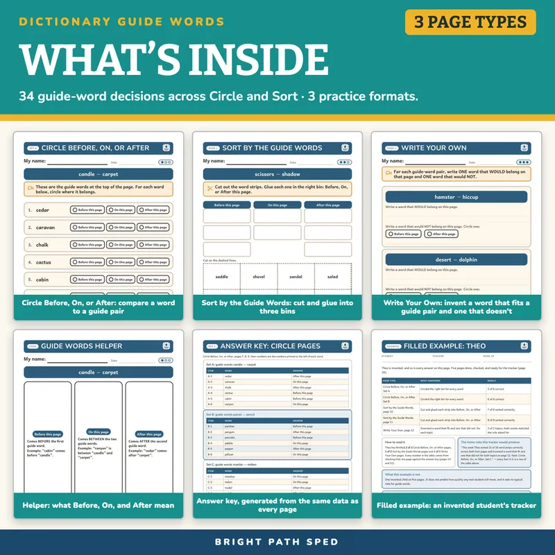 Dictionary Guide Words Worksheets, image 2 of 4