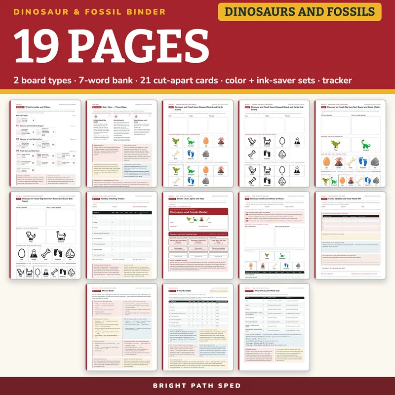 Dinosaurs and Fossils Matching Binder, image 4 of 4