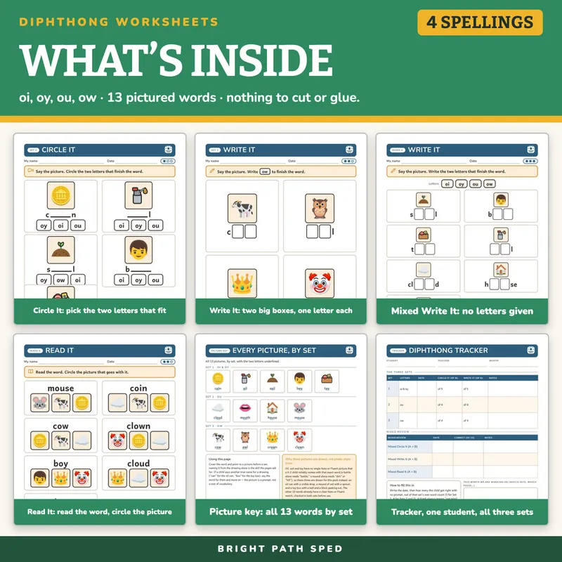 Diphthong Worksheets OU OW OI OY, image 2 of 4