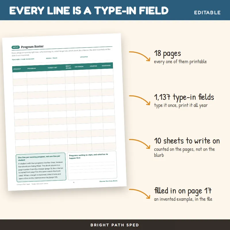 Discrete Trial Data Sheets Editable, image 2 of 4