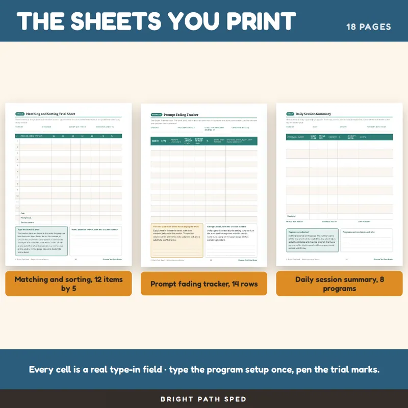 Discrete Trial Data Sheets Editable, image 3 of 4