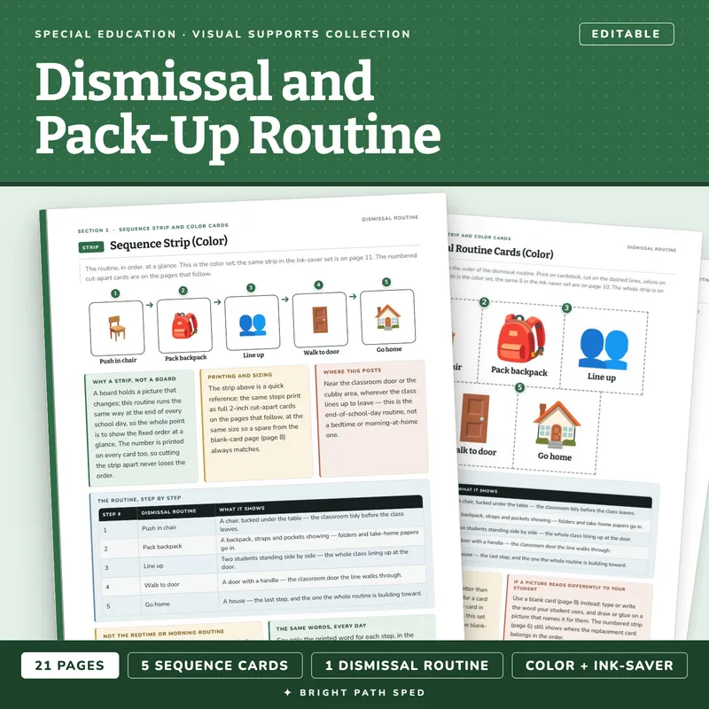 Dismissal Routine Visual Schedule Cards, image 1 of 4