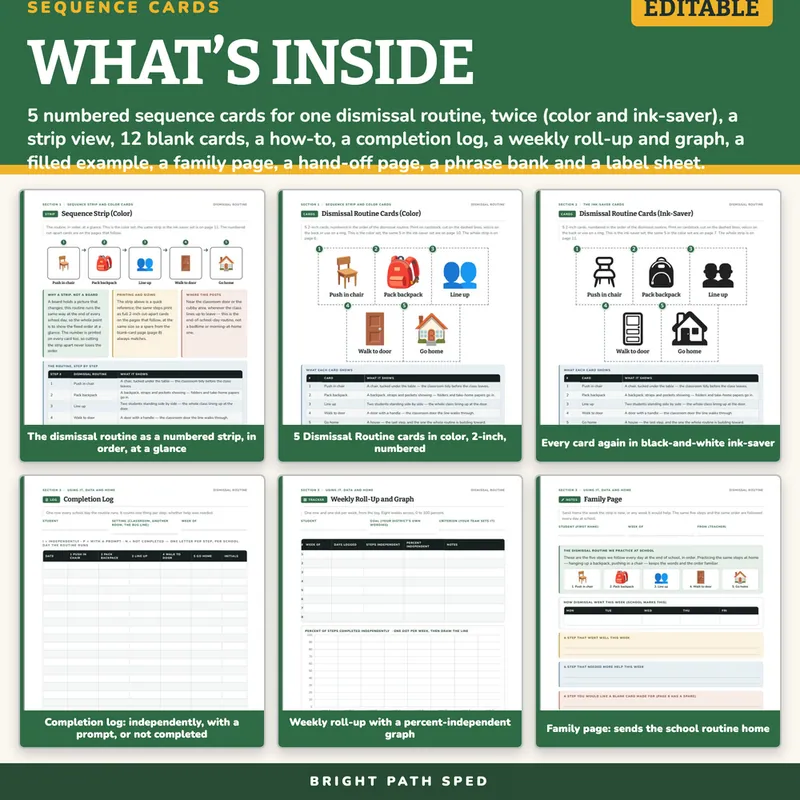 Dismissal Routine Visual Schedule Cards, image 2 of 4