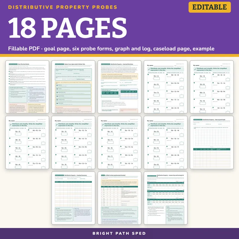 Distributive Property Progress Monitoring Probes, image 4 of 4
